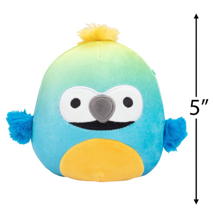 Squishmallows 5" Baptise The Macaw - Officially Licensed Kellytoy Plush - Collectible Soft & Squishy Mini Bird Stuffed Animal Toy - Add to Your Squad - Gift for Kids, Girls & Boys - 5 Inch