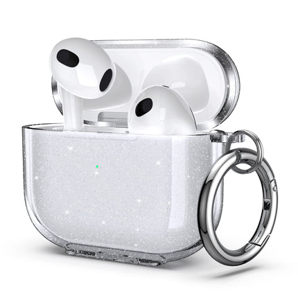 buy ULAK Compatible with AirPods 3 Case Clear Glitter Shockproof Transparent Soft TPU Protective Cover with Keychain for AirPods 3rd Generation 2021 Front Led Visible in India