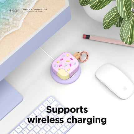 buy elago Ice Case with Carabiner Compatible with AirPods 3 - Cute and Cute Case, Supports Wireless Charging, Full Protection, Shock Resistant in India.