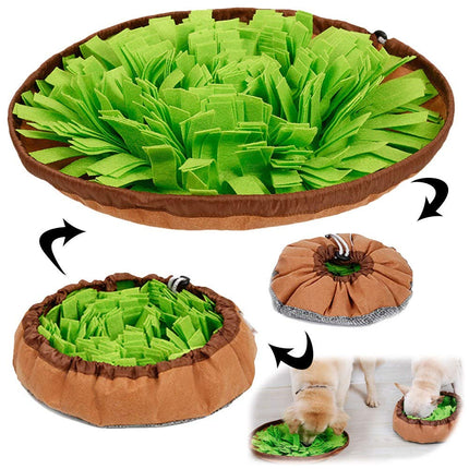 AWOOF Pet Snuffle Feeding Mat, Dog Puzzle Toys Interactive Game for Boredom, Encourages Natural Foraging Skills for Cats Dogs Portable Travel Use, Dog Treat Dispenser Indoor Outdoor Stress Relief