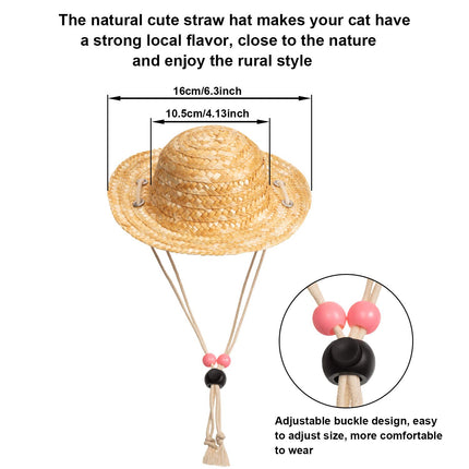 Buy 6 Pieces Pet Dog Cat Costume, Pet Sunglasses and Summer Pet Straw Hat with Faux Gold Chain Colla in India