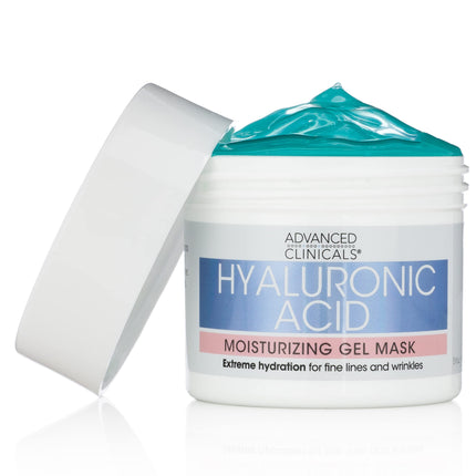 Advanced Clinicals Hyaluronic Acid Gel Facial Mask Skin Care Treatment, Brightening, Hydrating Anti Aging Face Mask & Moisturizer Helps Transform Dry Skin W/Collagen, Chamomile, & Aloe Vera, 5 Fl Oz