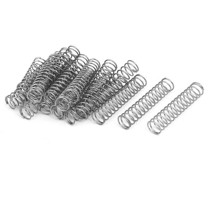 uxcell Compression Spring,304 Stainless Steel,10mm OD,0.8mm Wire Size,50mm Free Length,Silver Tone,20Pcs
