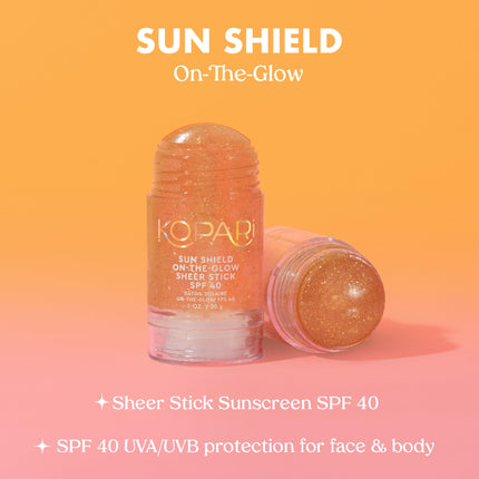 buy Kopari Sun Shield On-The-Glow Sheer Sunscreen Stick SPF 40, Sweat and Water Resistant Roll On Sunscr in India