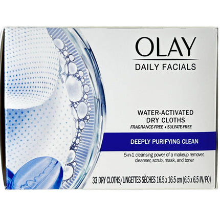 Olay Daily Deeply Clean 2-in-1 Water Activated Cleansing Face Cloths 33ct (Pack of 4)