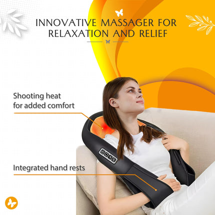 buy Neck Massager for Pain Relief Deep Tissue Neck and Shoulder Massager with Heat - Shiatsu Neck Massage for Leg, Body Muscle Pain Relief, Home, Office, Car Use - Relaxing Gift Set for Mothers and Father in India