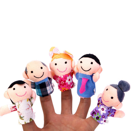 20-Piece Story Time Finger Puppets Set - Cloth Velvet Puppets - 14 Animals and 6 People Family Members