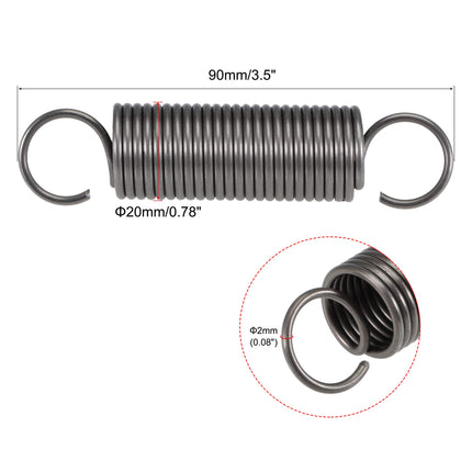 uxcell Compression Spring,20mm OD,2mm Wire Size,157.5mm Extended Length,90mm Free Length,Spring Steel,17.3Lbs Load Capacity,Grey 2pcs