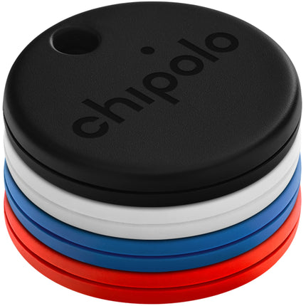 Buy Chipolo ONE - 4 Pack - Key Finder, Bluetooth Tracker for Keys, Backpack, Item Finder, Free Premium Features, Works with Chipolo app (iOS & Android compatible) (BLUE, BLACK, RED, WHITE) in India.