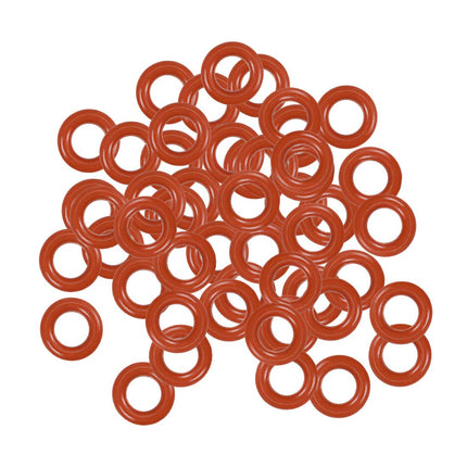 uxcell Silicone O-Ring, 6.5mm OD, 3.5mm ID, 1.5mm Width, VMQ Seal Rings Gasket, Red, Pack of 50