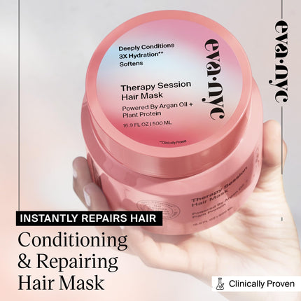 Eva NYC Therapy Session Hair Mask | Deep Conditioning Hair Mask | Made With Argan Oil and Plant Protein To Hydrate Hair | 16.9 fl oz