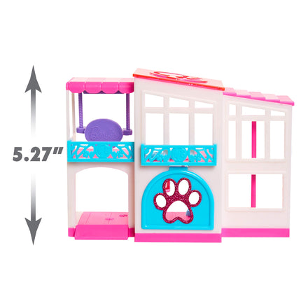 Barbie Pet Dreamhouse 2-Sided Playset, 10-pieces Include Pets and Accessories, 1-inch Pets, Kids Toys for Ages 3 Up by Just Play