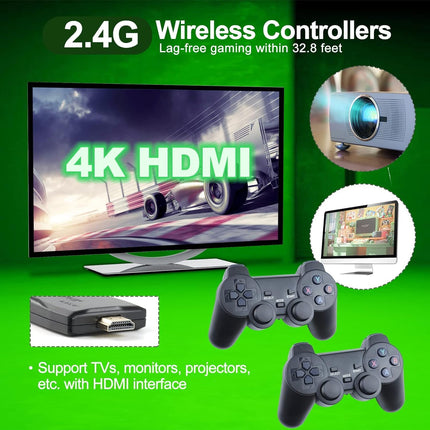 M8 Retro Game Stick - Revisit Classic Games with Built-in 9 Emulators, 20,000+ Games, 4K HDMI Output, and 2.4GHz Wireless Controller for TV Plug and Play