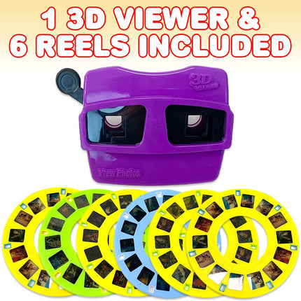 ArtCreativity 3D Viewer Toy with 6 Baseball, Flower, Space, Dinosaur, Animal, and Insect Reels - Immersive Slide Viewer for Kids with Vibrant Colors