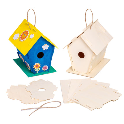 Buy Neliblu 12 DIY Wooden Birdhouses - Creative Arts and Crafts Set for Kids and Adults - Unfinished Wood in India