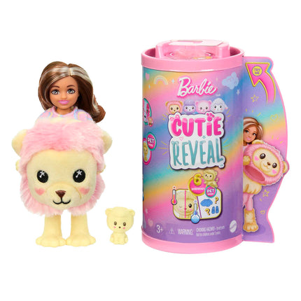 Buy Barbie Chelsea Cutie Reveal Small Doll & Accessories, Brunette in Lion Costume, 6 Surprises, Color Change (Styles May Vary) in India