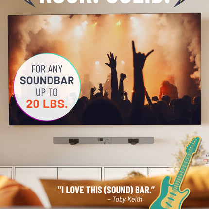 ECHOGEAR Soundbar Wall Mount Bracket - Works with All Soundbars Including Samsung, Vizio, LG, & More - Depth Adjustable for Dolby Atmos Soundbars