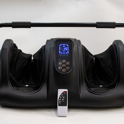 Buy Deluxe Heated Electric Shiatsu Foot Massager with 3 Different Massage Speeds, Remote Control, Adjustable Position Bar to Massage Forearms and Calves, and Multidirectional Settings in India