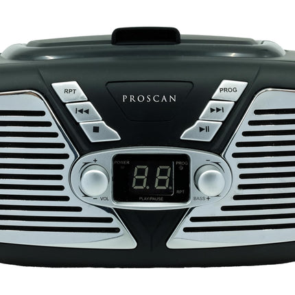 SYLVANIA SRCD211-BLACK Retro Portable CD Radio Boombox (Black)