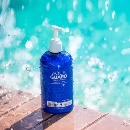 AquaGuard Pre-Swim Hair Defense | Made in California | Seriously, No More Swim Hair | Prevents Chlorine Damage + Softens Hair While Swimming | Color Safe, Leaves Hair Smelling Great | 16.9 oz