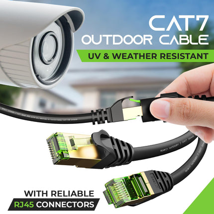 buy GearIT Cat7 Outdoor Ethernet Cable (150ft) SFTP Shielded Foil Twisted Pair, Pure Copper, LLDPE, Waterproof, Direct Burial, In-Ground, UV Resistant, POE, Network, LAN, Internet, Cat 7-150 Feet in India