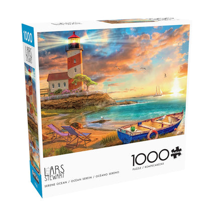 Buffalo Games - Lars Stewart - Serene Ocean - 1000 Piece Jigsaw Puzzle for Adults Challenging Puzzle Perfect for Game Nights - Finished Size 26.75 x 19.75