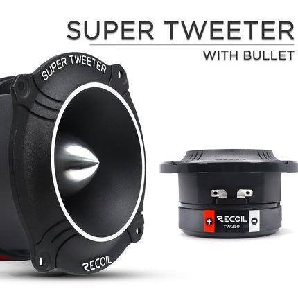 buy RECOIL TW250 High Compression Car Bullet Super Tweeters in India