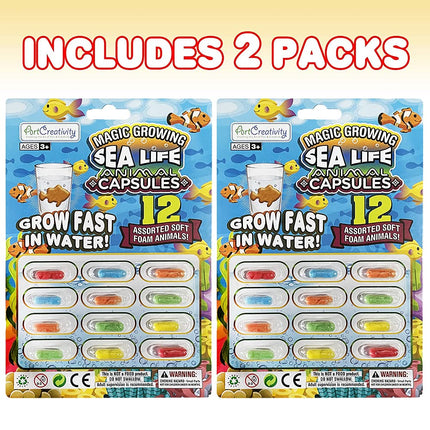 buy ArtCreativity Magic Growing Sea Life Animal Capsules, 2 Packs with 12 Expanding Animal Capsules Each in India