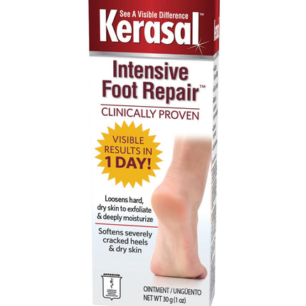 Kerasal Intensive Foot Repair, Skin Healing Ointment for Cracked Heels and Dry Feet, 1 Oz
