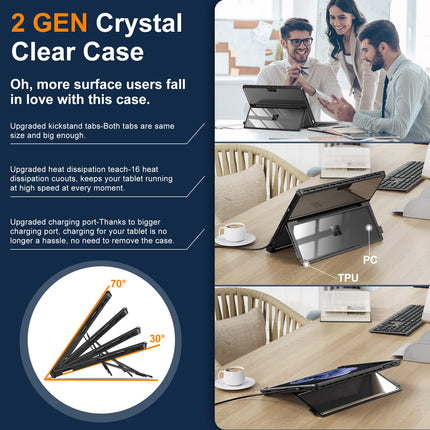 buy INFILAND Surface Pro 10/9 Case, Crystal Clear Multi-Angle Shockproof Cover Compatible with Microsoft in India