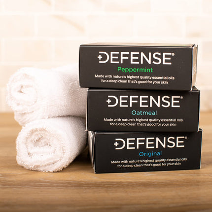Defense Soap All Natural Tea Tree Bar Soap, 3 Bar Variety Pack - Original, Peppermint, Oatmeal