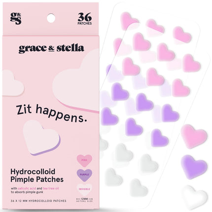 buy Grace & Stella Pimple Patches for Face (Heart, 36 Count) - Hydrocolloid Acne Patches for Face in India.