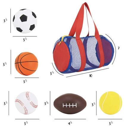 buy Neliblu Foam Sports Toys with Bag, Set of 5 - Includes Soccer Ball, Basketball, Football, Baseball in India