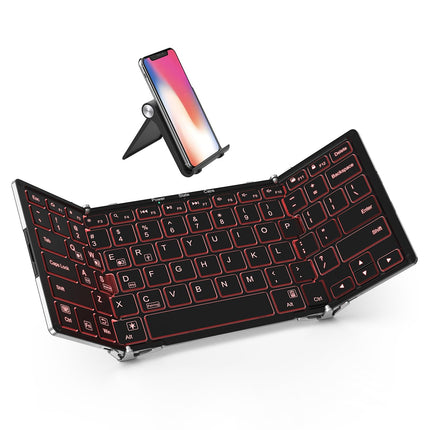 buy iClever BK05 Bluetooth Keyboard with 3-Color Backlight, Bluetooth 5.1 Multi-Device Foldable Keyboard with Aluminum Alloy Base for iOS Windows Android Tablets, Smartphones, Laptops, PC and More in India.