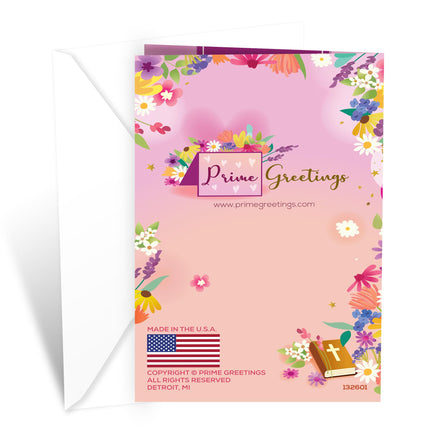 Prime Greetings Religious Birthday Card For Wife, Made in America, Eco-Friendly, Thick Card Stock with Premium Envelope 5in x 7.75in, Packaged in Protective Mailer