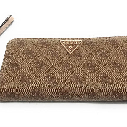 Buy GUESS Laurel Large Zip Around Wallet, Latte Logo in India India