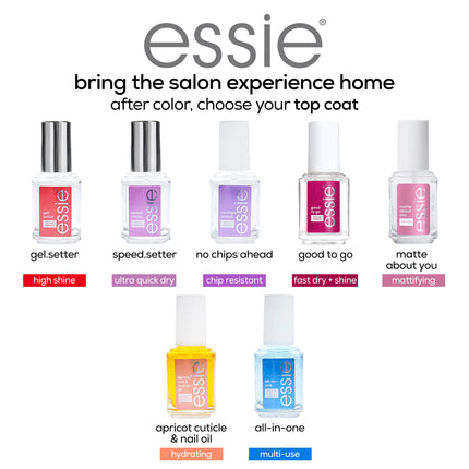 essie Nail Care, 8-Free Vegan, All In One Base Coat and Top Coat, strength and shine nail polish, 0.46 fl oz