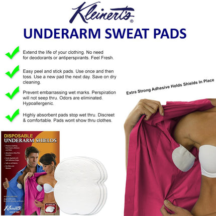 Kleinert's Premium Underarm Sweat Pads - 24 Pack Dress Shields & Armpit Guards