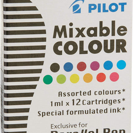 Pilot Parallel Mixable Color Ink Refills for Calligraphy Pens, 12 Colors (77312) (Pack of 36, Assorted)