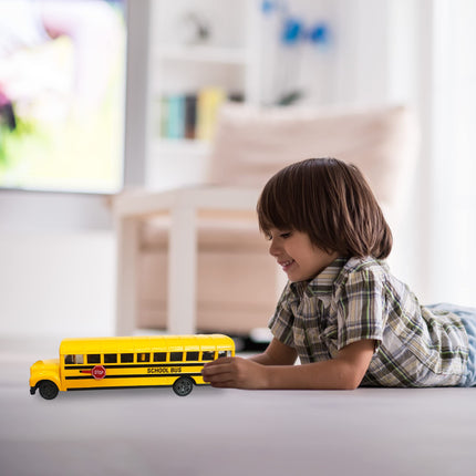 Buy ArtCreativity Yellow School Bus Toy for Kids - 8.5 Inch Pull Back Car with Cool Opening Doors and Ru in India.