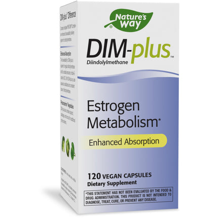 Nature's Way DIM-Plus, DIM Supplement, Supports Balanced Estrogen Metabolism*, Diindolylmethane, 120 Vegetarian Capsules