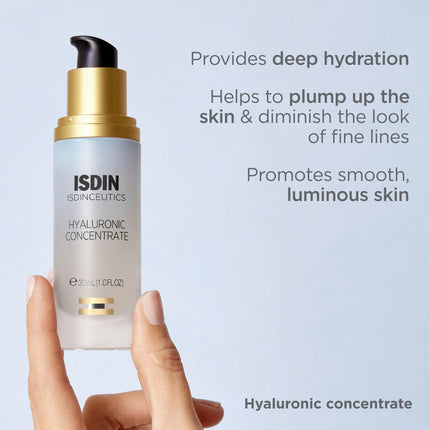 Isdinceutics Hyaluronic Concentrate, Lightweight Face Serum with Hyaluronic Acid, 1.0 FL OZ