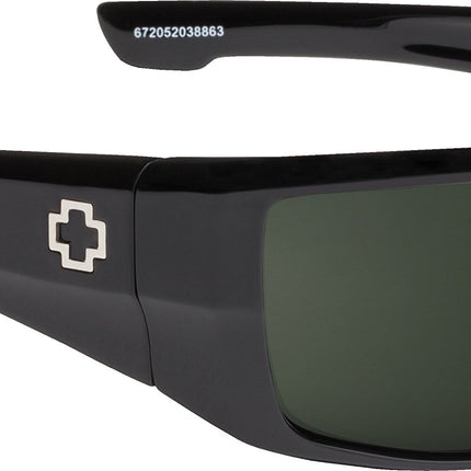 Spy Optic Dirk Wrap Sunglasses, Black/Happy Gray/Green Polar, 64 mm