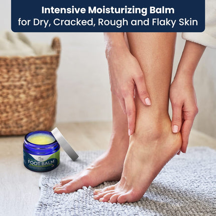 Tea Tree Oil Foot Balm/ Moisturizer For Dry Cracked Feet - Instantly Hydrates & Soothes Irritated Skin & Athletes Foot - Best Foot Care for Women and Men - Made in USA