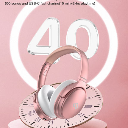 Buy INFURTURE Rose Gold Active Noise Cancelling Headphones with Microphone Wireless Over Ear Bluetooth in India