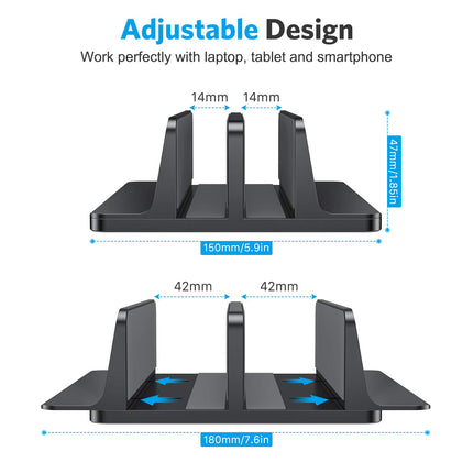 Buy OMOTON Updated Dock Version Vertical Laptop Stand, Double Desktop Stand Holder with Adjustable in India