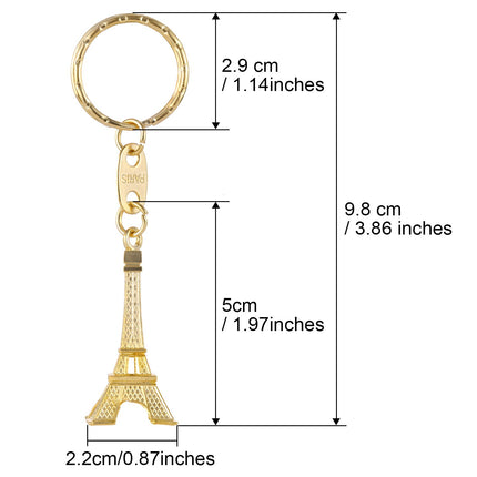 Buy Outus 15 Pieces Eiffel Tower Keyring Retro Adornment French Souvenirs Keychains (Gold) in India India