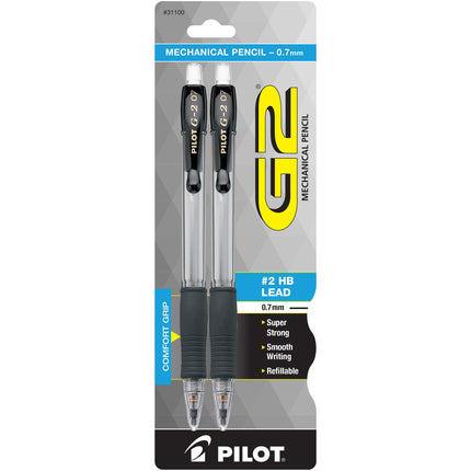 Pilot, G2 Mechanical Pencils, 0.7mm HB Lead, Black Accents, Pack of 1