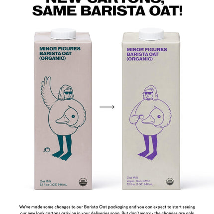 Buy Minor Figures - Oat Milk - Organic - Barista Standard - 32 Oz - 6 Pack - Non Gmo - Plant Based - Vegan - Dairy Free in India.