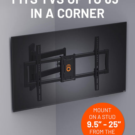 Buy ECHOGEAR Corner TV Wall Mount for Big TVs - 24 Inches of Extension Plus Smooth Full Motion - Mount TVs Up to 65" in The Corner Or Up to 75" On A Flat Wall - Drilling Template & Cable Ties Included in India